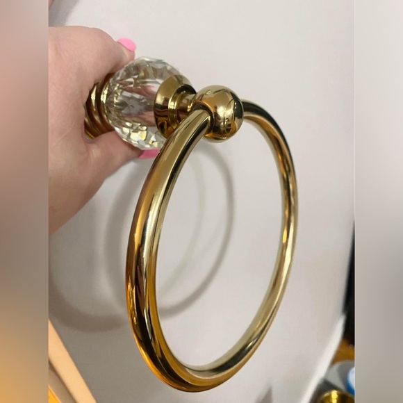 Gold crystal towel bar / face cloth holder - Picture 1 of 6